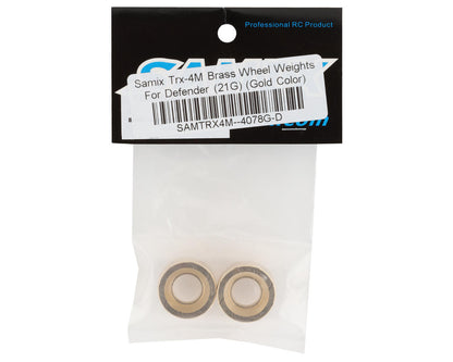 Samix Brass Wheel Weights for Traxxas TRX-4M (Gold) (2) (21g)