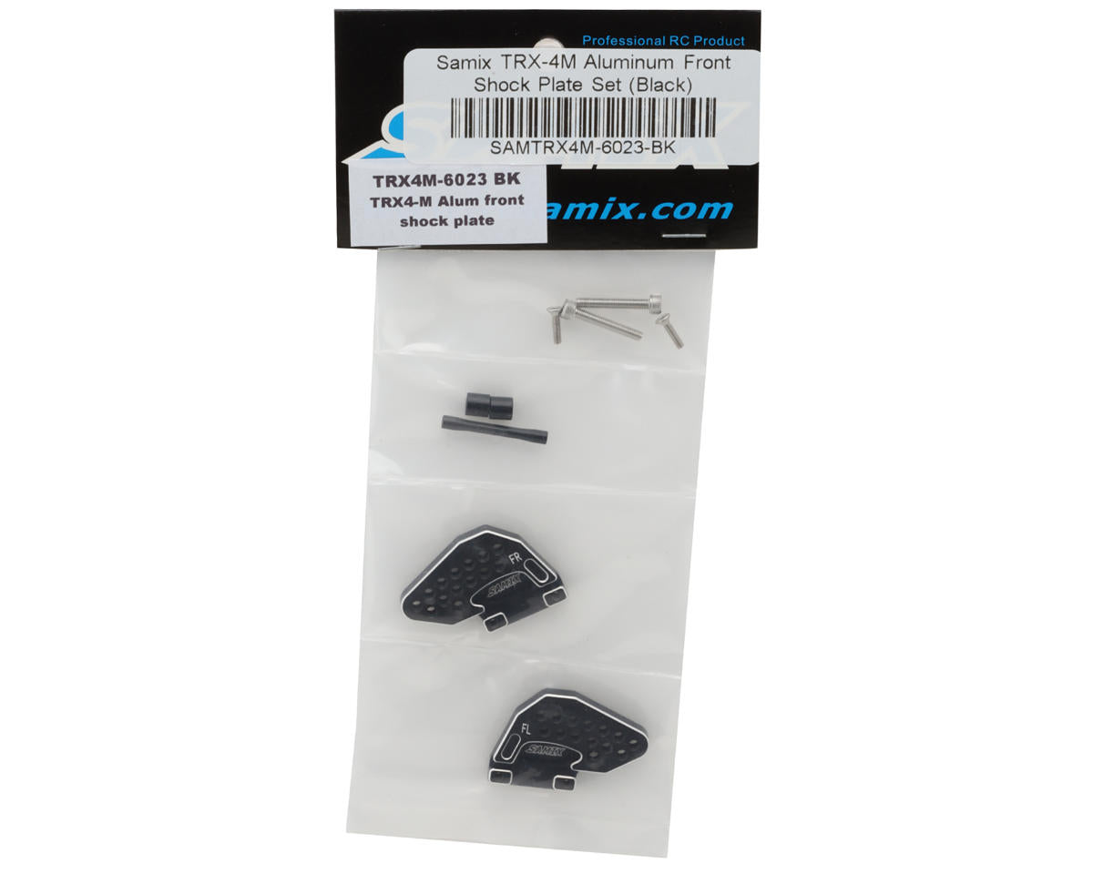 Samix Aluminum Front Shock Plates for Traxxas TRX-4M (Black) (2)