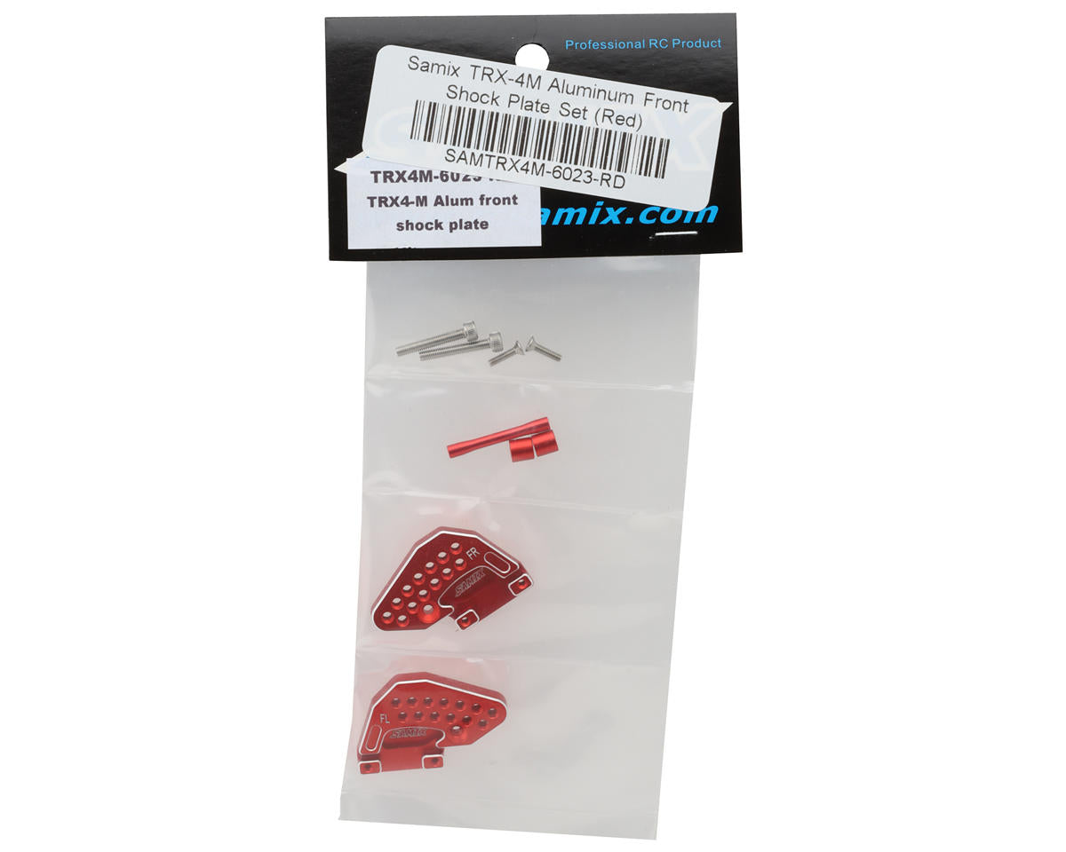 Samix Aluminum Front Shock Plates for Traxxas TRX-4M (Red) (2)
