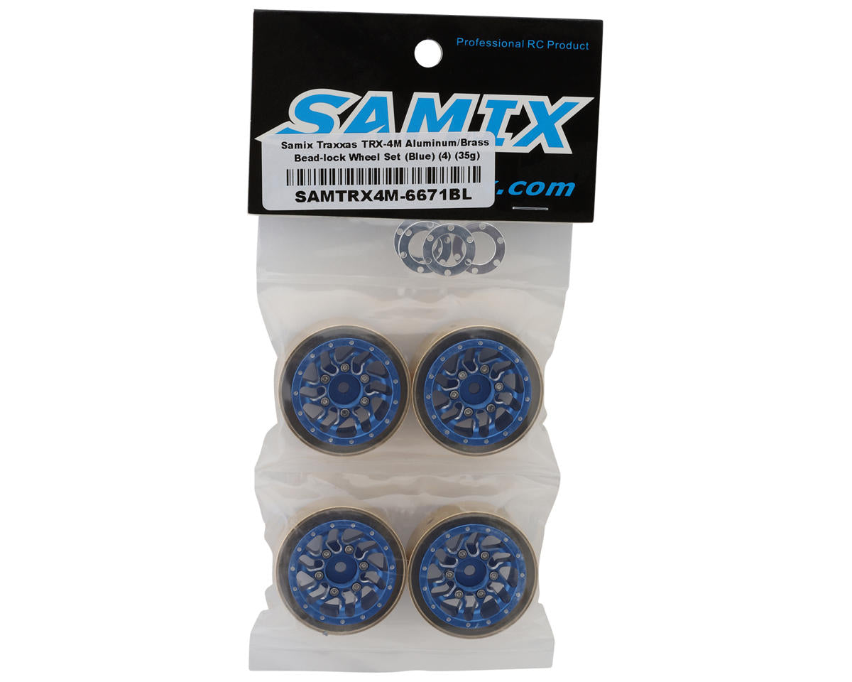 Samix Aluminum & Brass Adjustable Offset 1.0" Beadlock Wheels for Traxxas