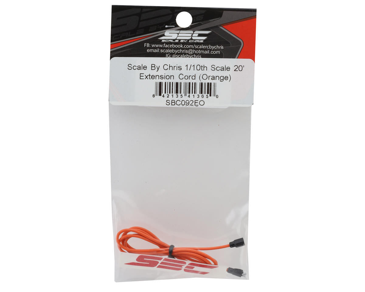 Scale By Chris 1/10th 20' Extension Cord Scale Crawler Accessory (Orange)