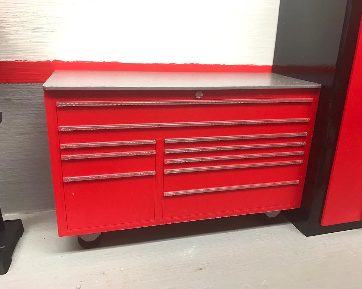 Scale By Chris Scale Shop Series Classic Tool Box Face w/Casters (Red)