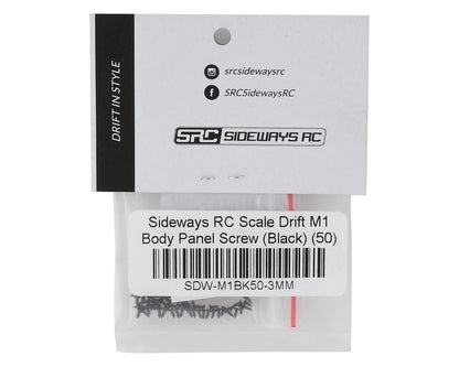 Sideways RC Scale Drift M1 Body Panel Screw (Black) (50)