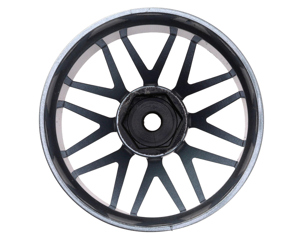 Sideways RC 1/10 R2 Multi-Spoke Nylon Drift Wheels (Gun Metal) (2) (6mm Offset)