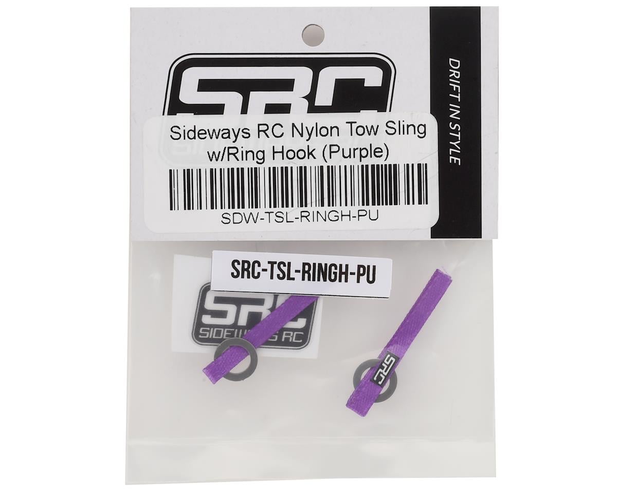Sideways RC Scale Drift Nylon Tow Sling w/Ring Hook (Purple) (2)