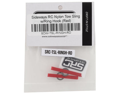 Sideways RC Scale Drift Nylon Tow Sling w/Ring Hook (Red) (2)