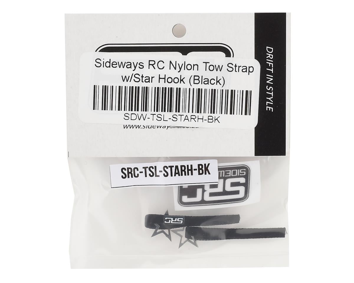 Sideways RC Scale Drift Nylon Tow Strap w/Star Hook (Black) (2)