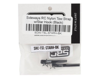 Sideways RC Scale Drift Nylon Tow Strap w/Star Hook (Black) (2)