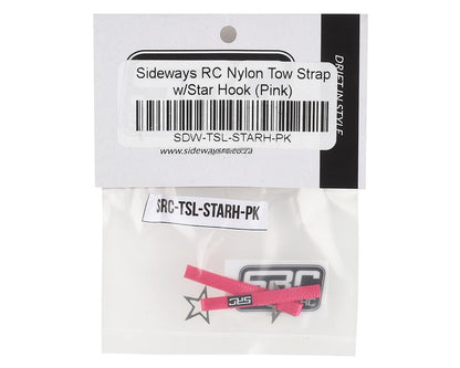 Sideways RC Scale Drift Nylon Tow Strap w/Star Hook (Pink) (2)
