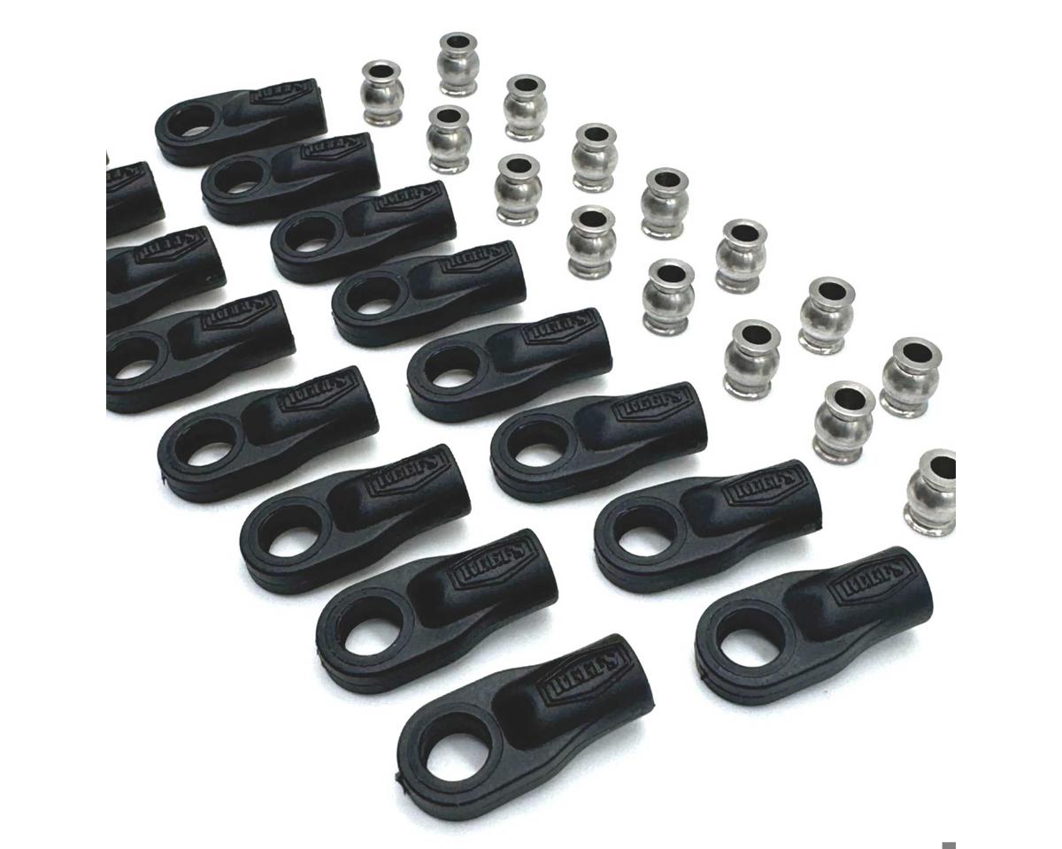 Reefs RC XP 4mm Rod Ends & Stainless Steel Pivot Balls (16)