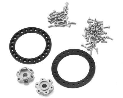 Reefs RC SHIELD 1.9" Beadlock Wheels w/Reef Hubs & Rings (Silver) (2)
