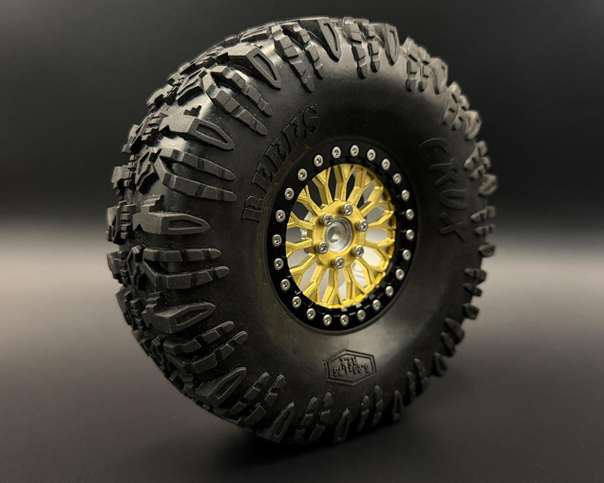 Reefs RC Brass 2.2" "SHIELD" Reversible Offset Wheel Face Set (2) (78.8g Each)