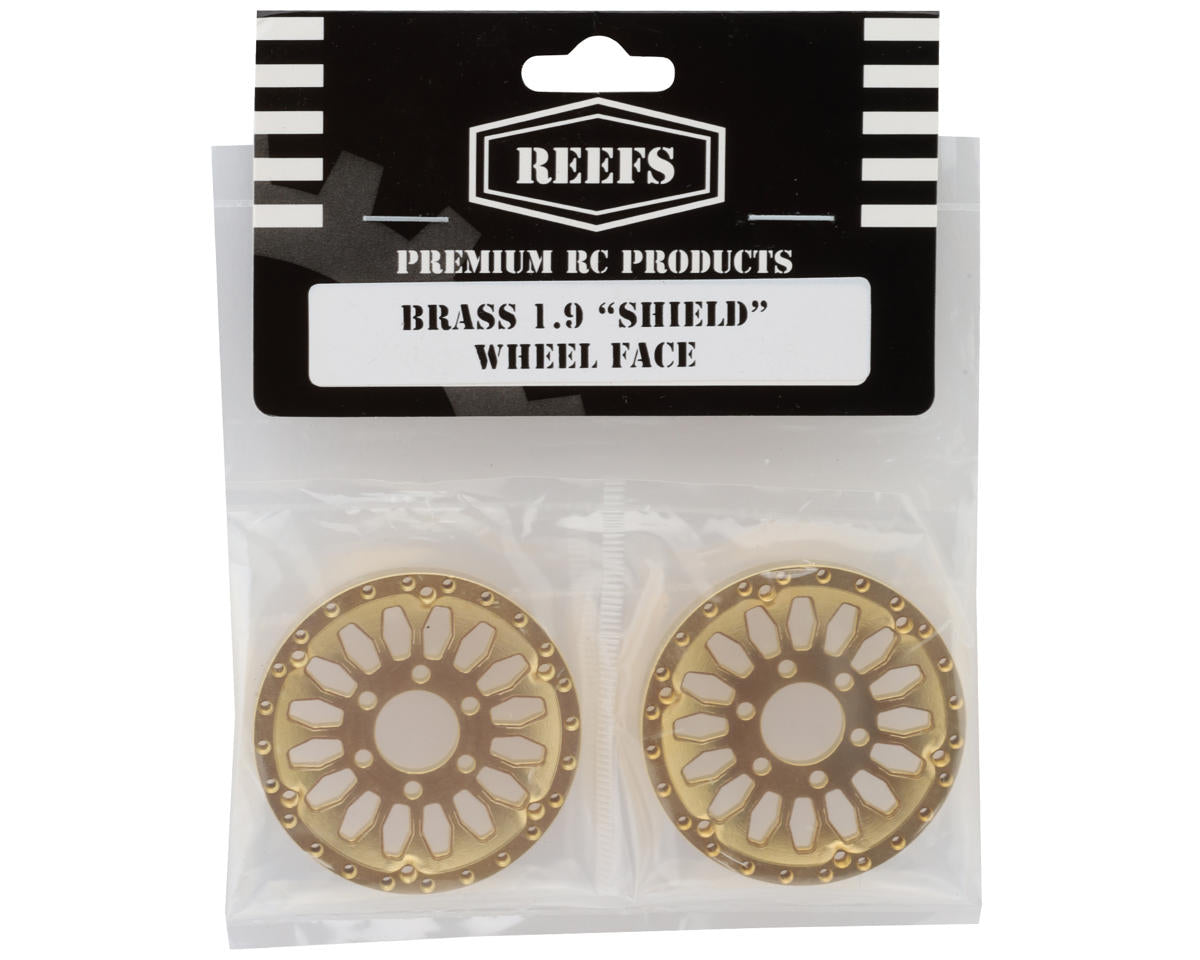 Reefs RC Brass 1.9" "SHIELD" Reversible Offset Wheel Face Set (2) (39g Each)