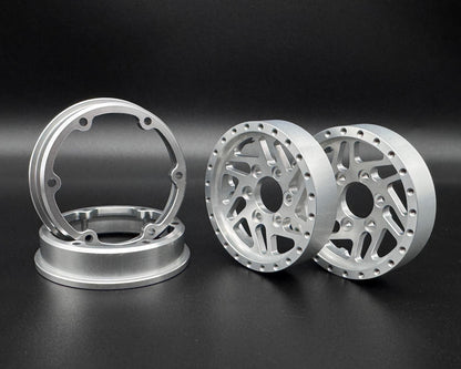 Reefs RC CROSSMAN 1.9" Aluminum Beadlock Wheels (Silver) (2)