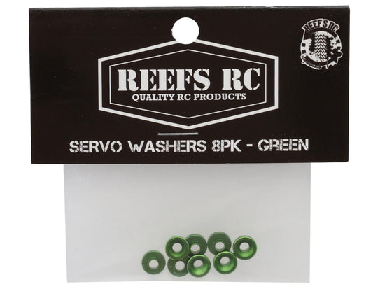 Reefs RC Aluminum Countersunk Servo Washers (Green) (8)
