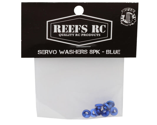Reefs RC Aluminum Countersunk Servo Washers (Blue) (8)