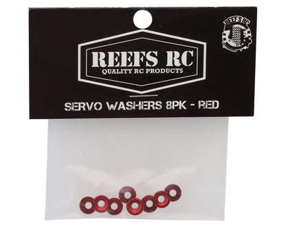 Reefs RC Aluminum Countersunk Servo Washers (Red) (8)