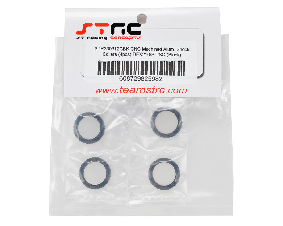 ST Racing Concepts Aluminum Shock Collars (4) (Black)