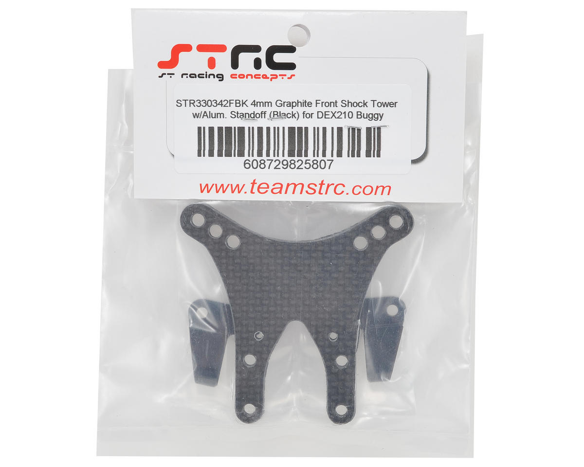 ST Racing Concepts DEX210 4mm Graphite Front Shock Tower (Black)