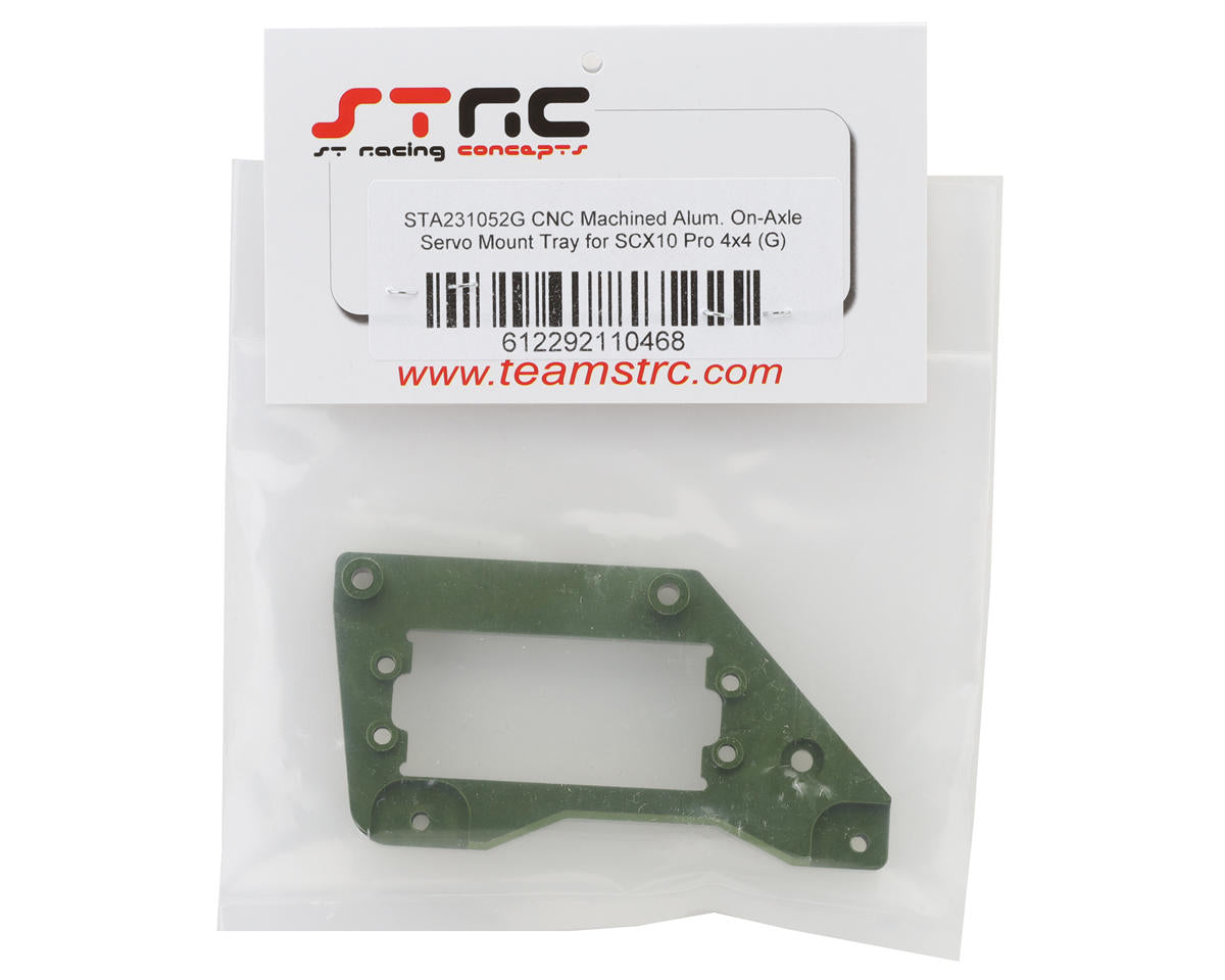 ST Racing Concepts SCX10 Pro CNC-Machined Aluminum Servo On-Axle Mount (Green)