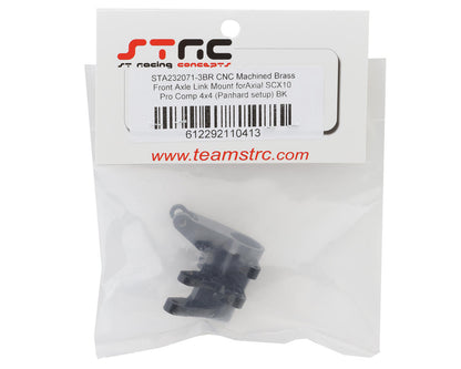 ST Racing Concepts SCX10 Pro Brass Front Axle Link Mount (Black) (45g)