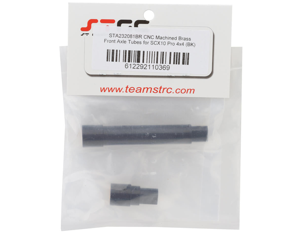 ST Racing Concepts SCX10 Pro Brass Front Axle Tubes (Black) (55g)