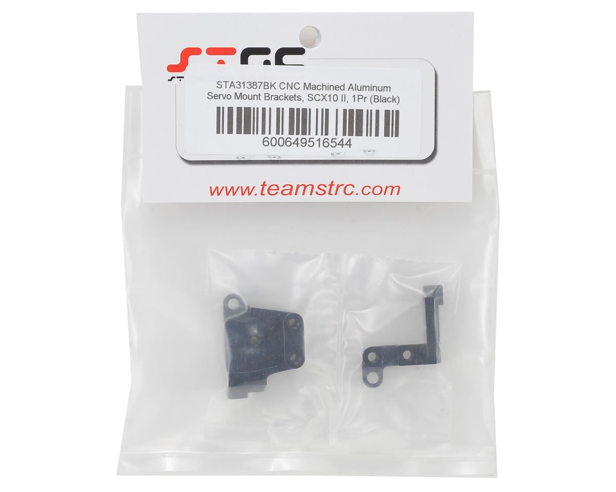 ST Racing Concepts SCX10 II Aluminum Servo Mount Brackets (Black)