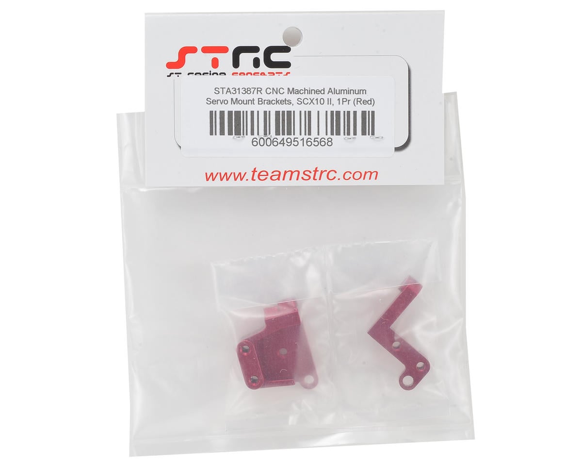 ST Racing Concepts SCX10 II Aluminum Servo Mount Brackets (Red)