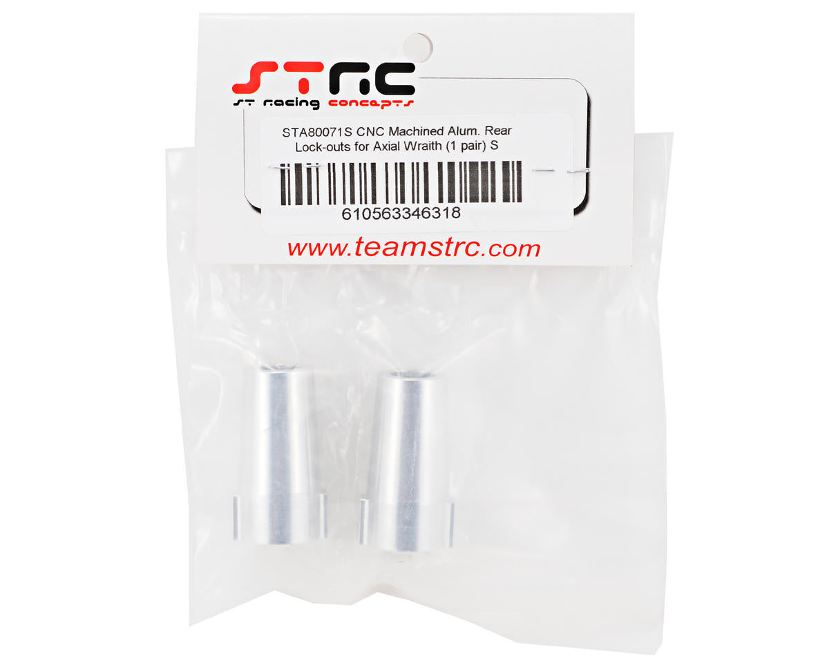 ST Racing Concepts Aluminum Rear Lock Out Set (Silver) (2)