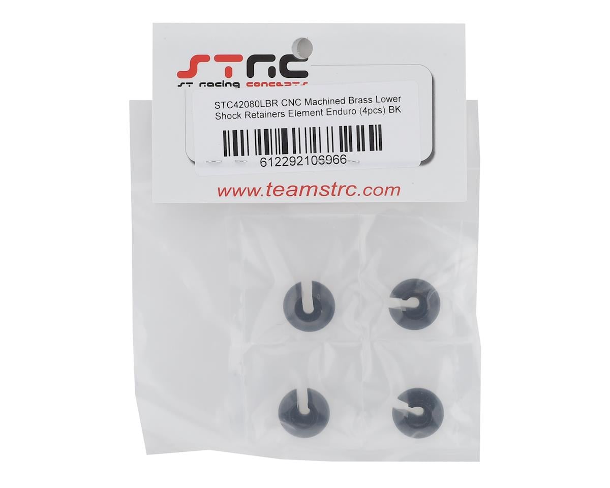 ST Racing Concepts Enduro Brass Lower Shock Retainers (Black) (4)
