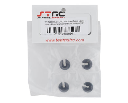 ST Racing Concepts Enduro Brass Lower Shock Retainers (Black) (4)
