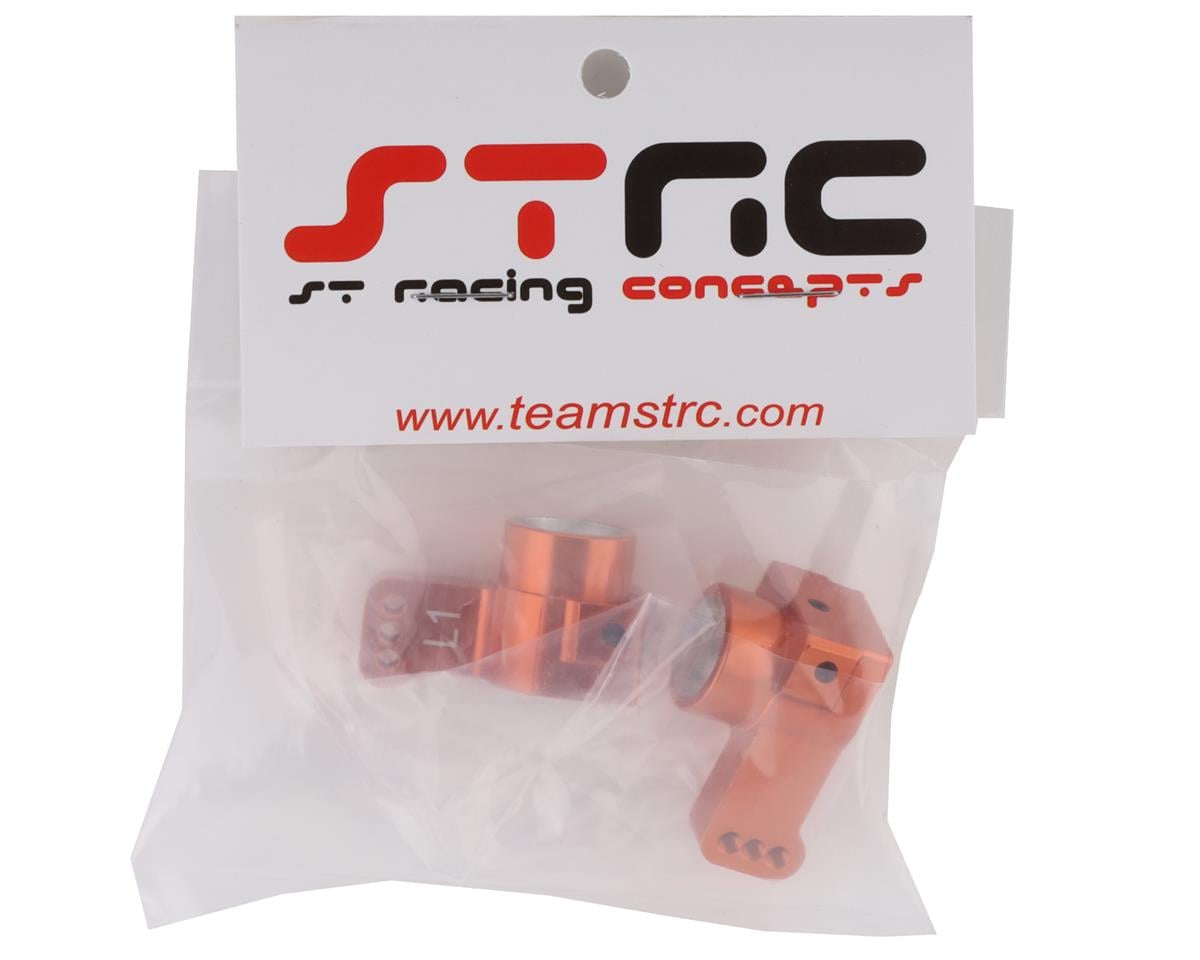 ST Racing Concepts DR10 Aluminum 1° Toe-In Rear Hub Carriers (Orange) (2)