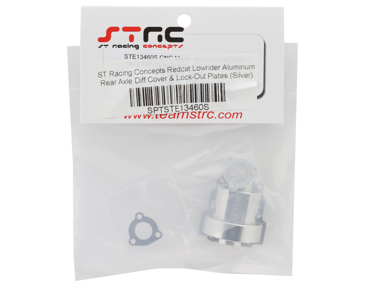 ST Racing Concepts Redcat Lowrider Aluminum Rear Differential Cover Set (Silver)