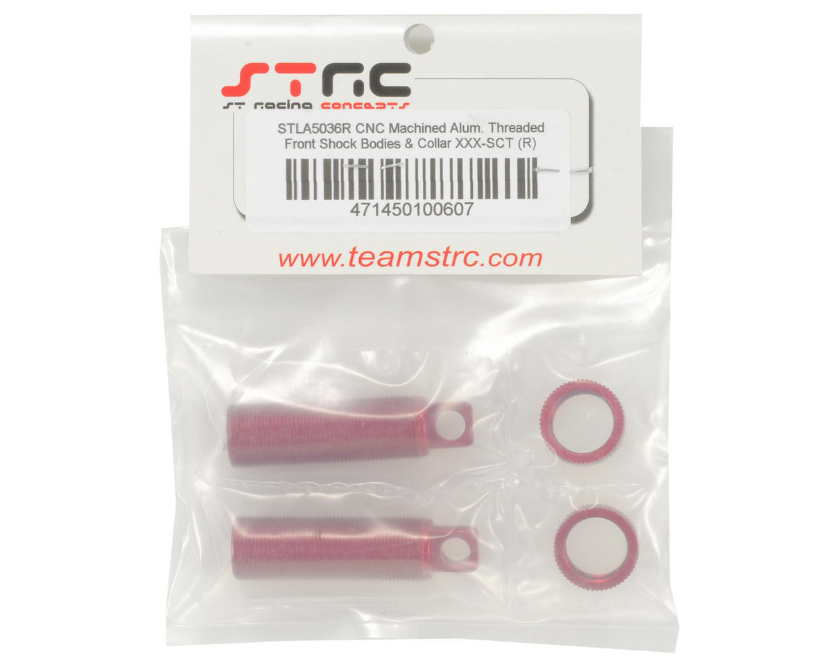 ST Racing Concepts Aluminum Threaded Front Shock Body & Collar Set (Red) (2)