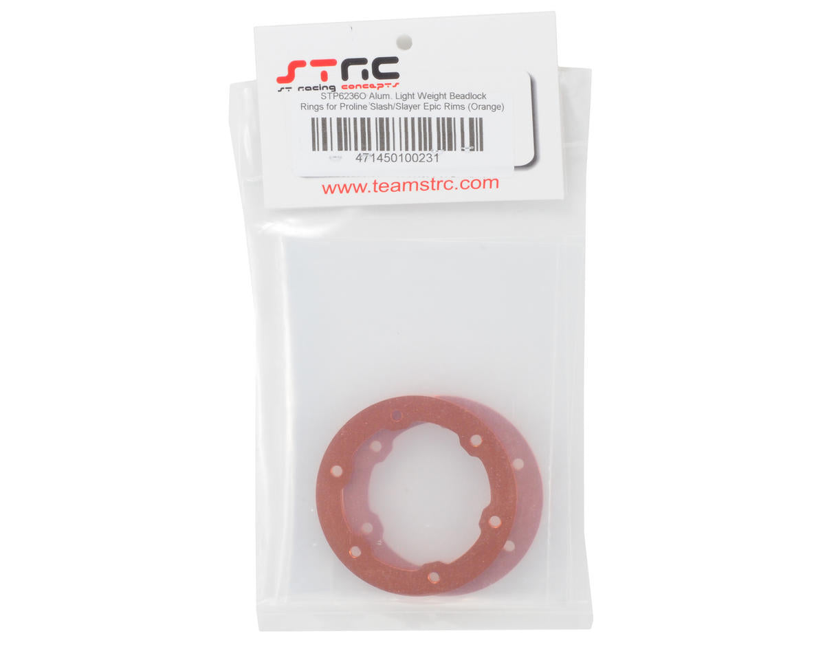ST Racing Concepts Aluminum Beadlock Rings (Orange) (2)