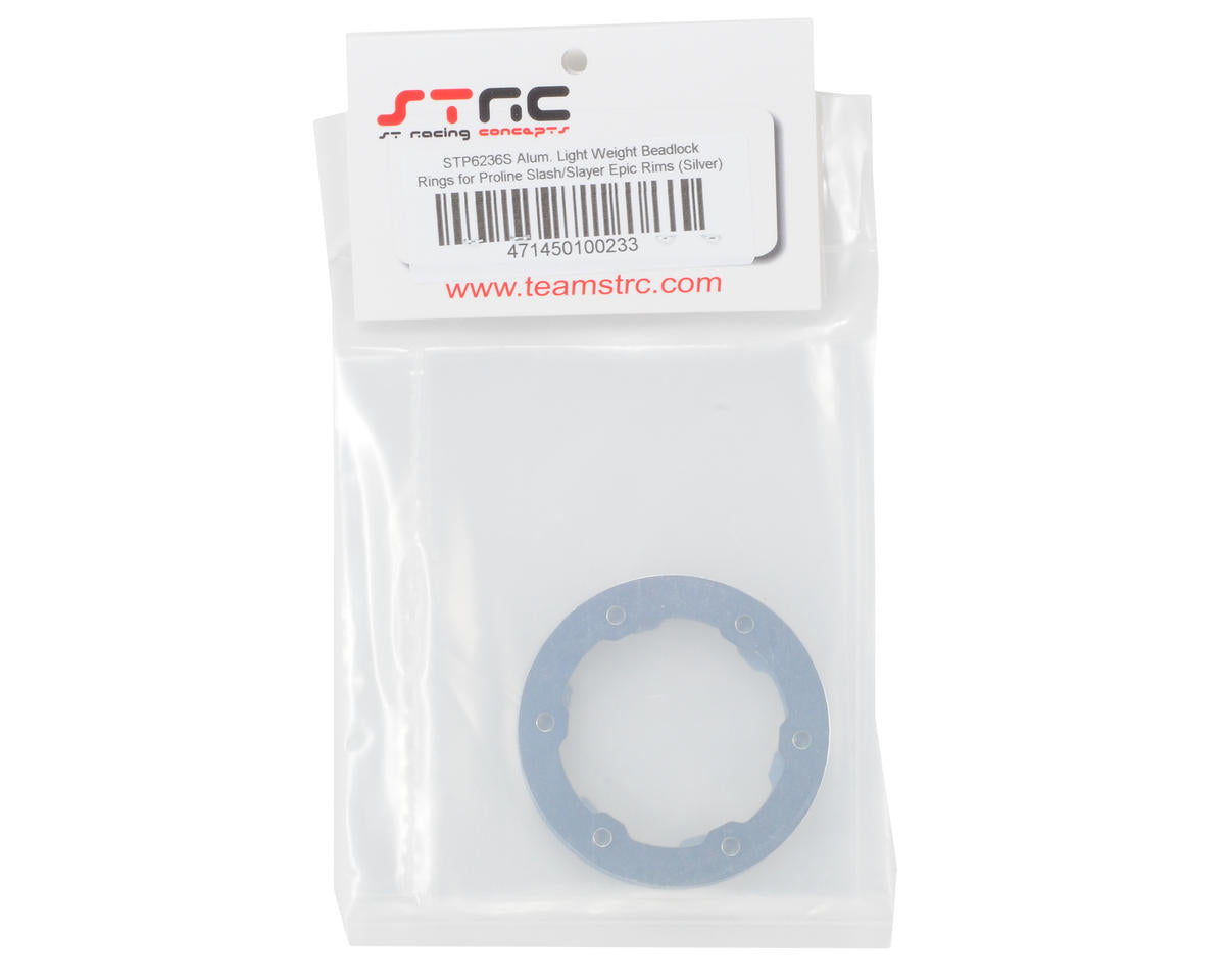 ST Racing Concepts Aluminum Beadlock Rings (Silver) (2)