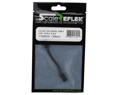 Scale Reflex Triple Black Male/Male ESC Wire (80mm)