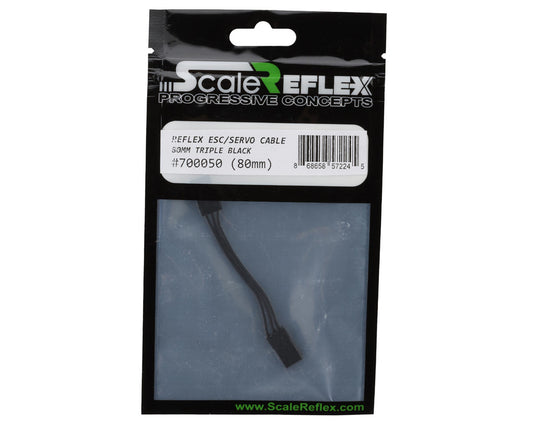 Scale Reflex Triple Black Male/Male ESC Wire (80mm)