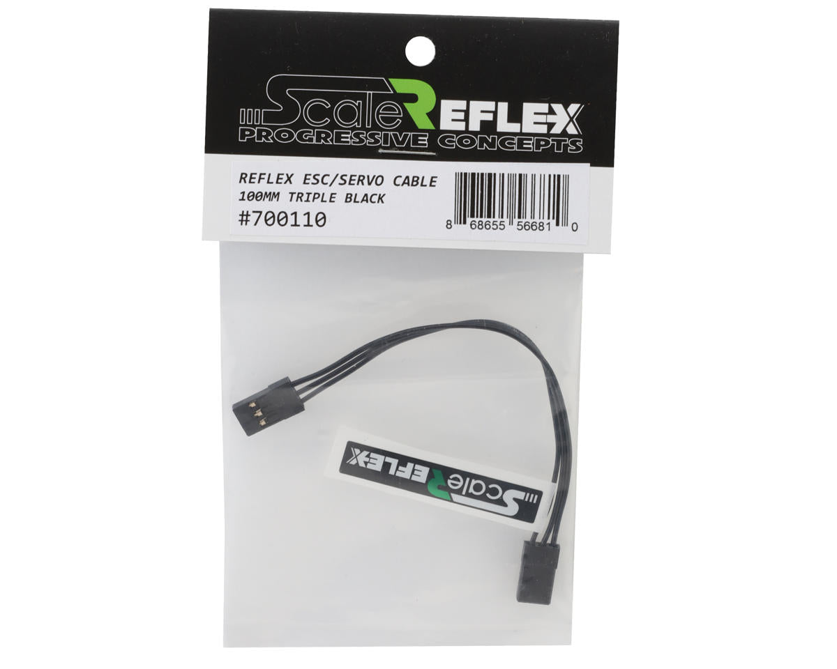 Scale Reflex Triple Black Male/Male ESC Wire (100mm)