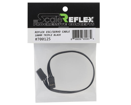 Scale Reflex Triple Black Male/Male ESC Wire (180mm)