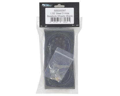 SSD RC D Hole 1.55" Steel Beadlock Crawler Wheels (Black) (2)