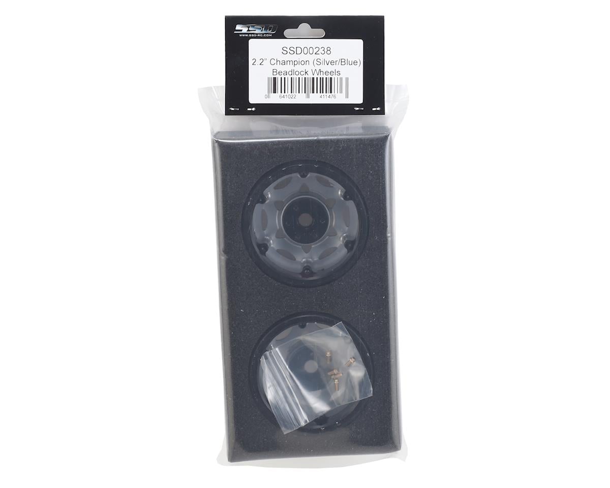 SSD RC 2.2 Champion Beadlock Wheels (Silver/Blue)