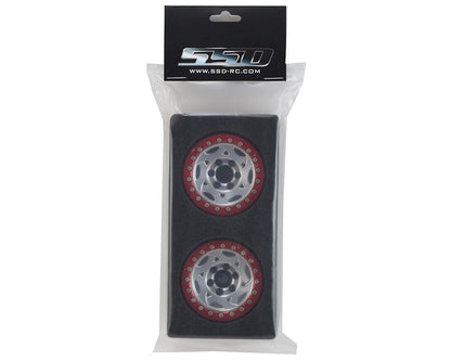 SSD RC 1.9"" Champion Beadlock Wheels (Silver/Red)
