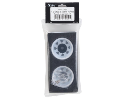 SSD RC 1.9"" Steel 8 Spoke Beadlock Wheels (White) (2)