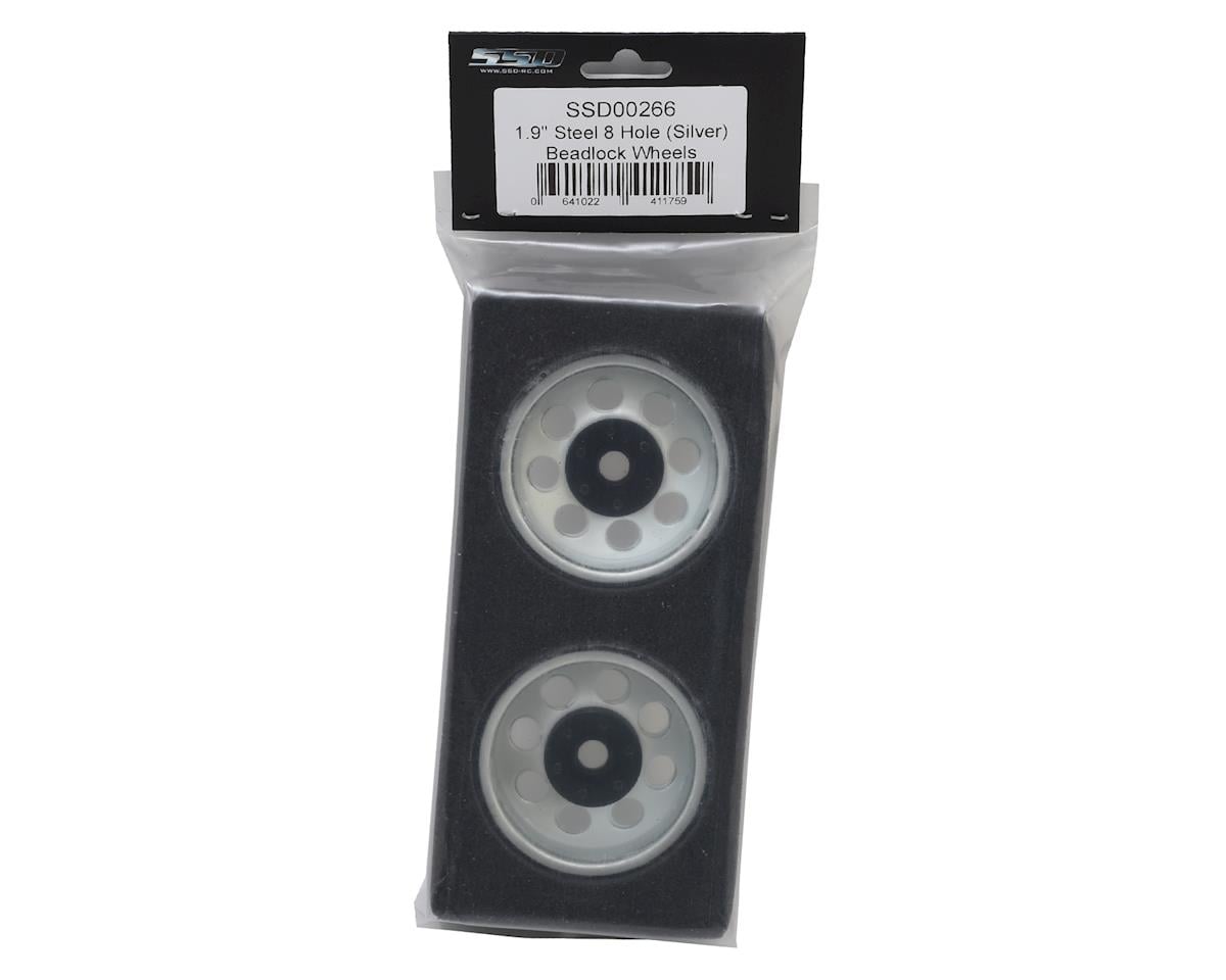 SSD RC 8 Hole 1.9"" Steel Beadlock Wheels (Silver)