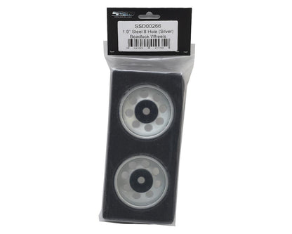 SSD RC 8 Hole 1.9"" Steel Beadlock Wheels (Silver)