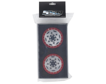 SSD RC 2.2 Champion Beadlock Wheels (Silver/Red)