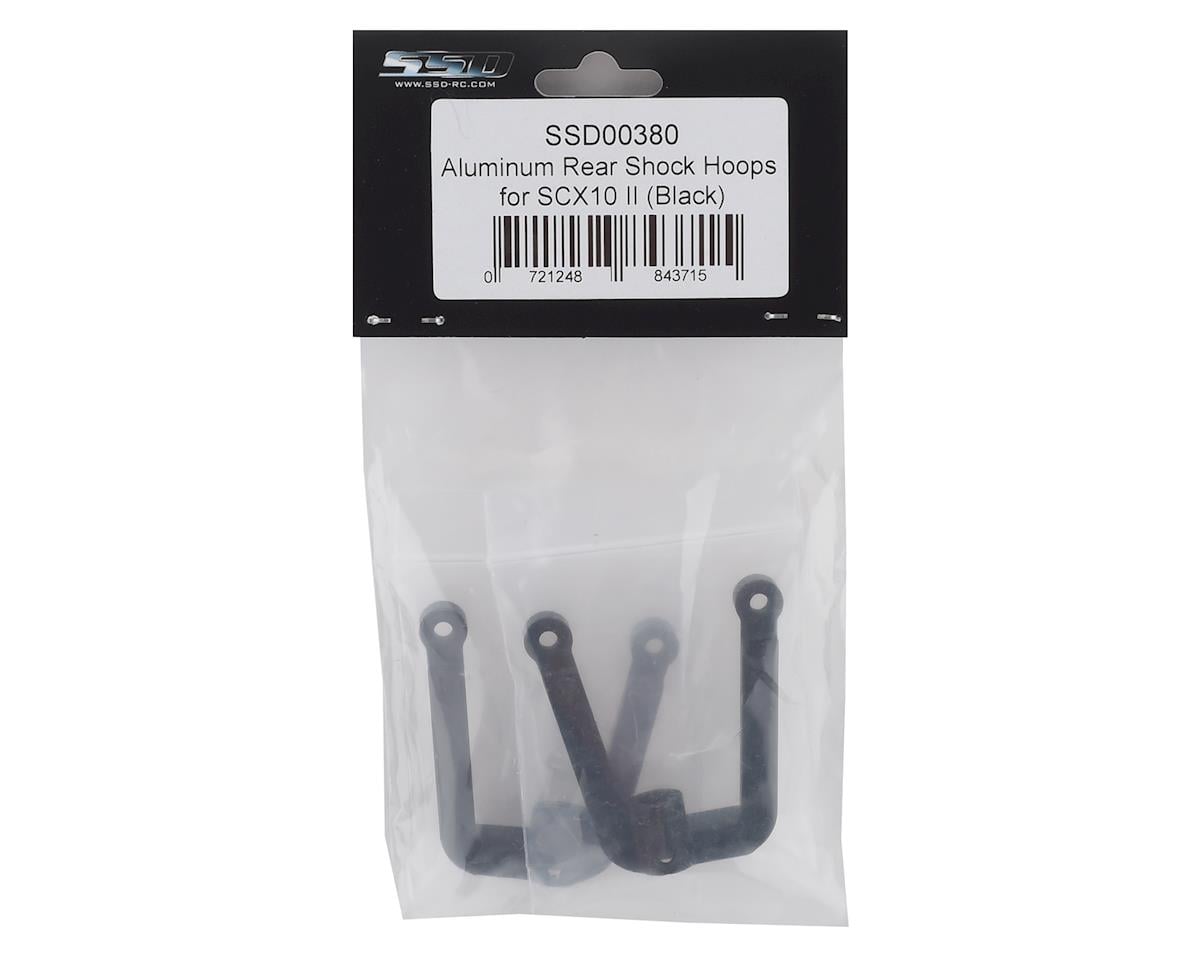 SSD RC SCX10 II Aluminum Rear Shock Hoops (Black)