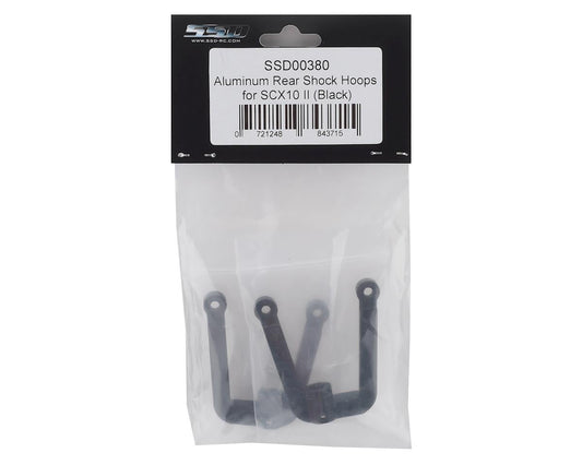 SSD RC SCX10 II Aluminum Rear Shock Hoops (Black)
