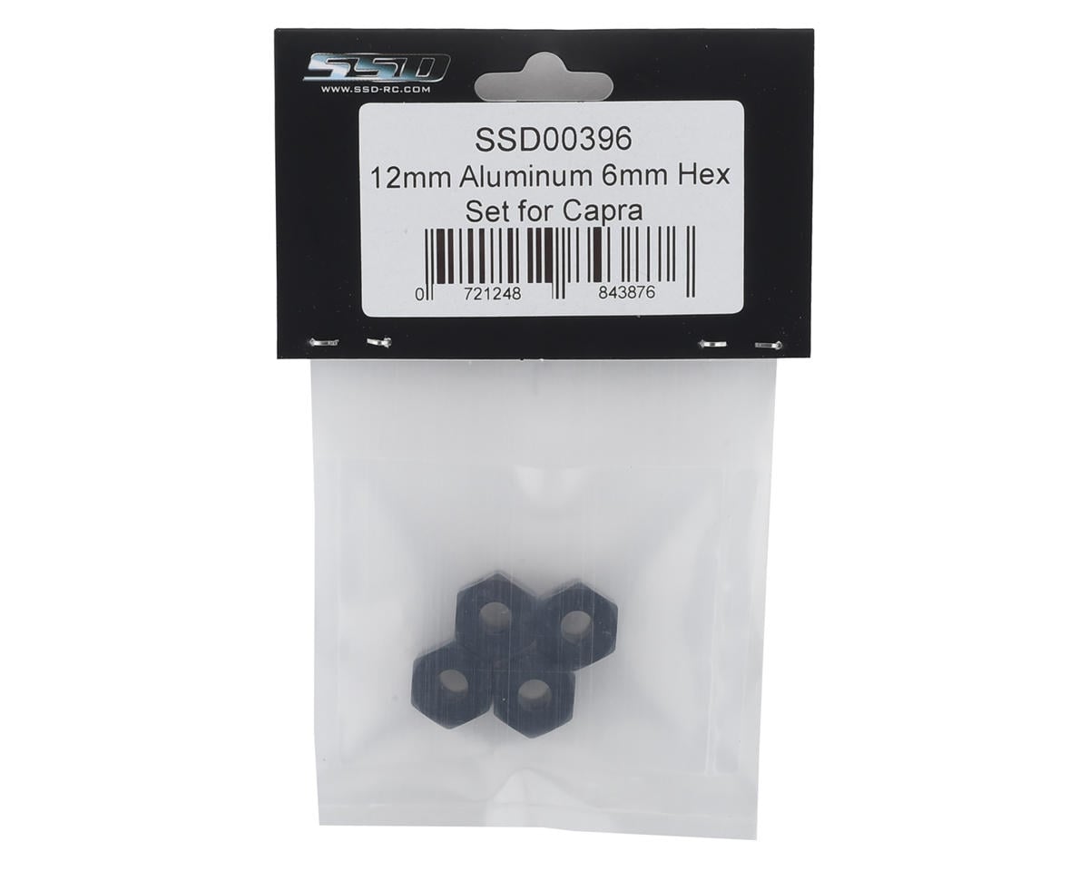 SSD RC Aluminum 6mm Capra Hex Set (4) (Black)